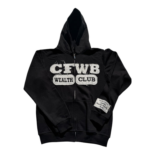 WEALTH CLUB HOODIE - BLACK