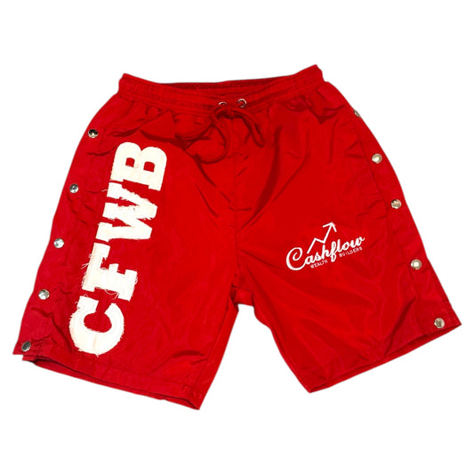 CFWB RED NYLON SHORTS